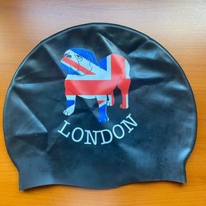 Swim cap London/ UK flag logo